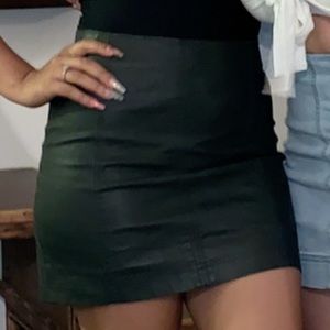 Black leather Free People skirt -